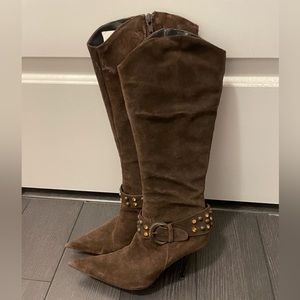 Italian Knee High Suede Boots